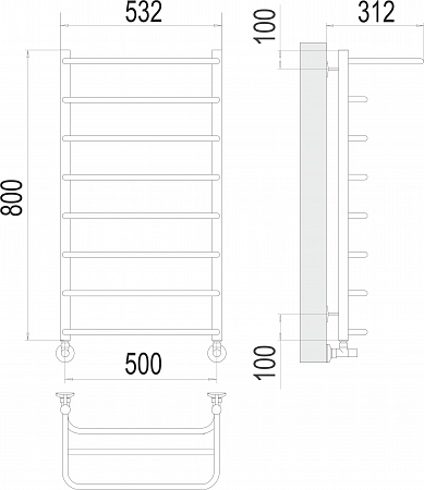 Полка П8 500х800  Полотенцесушитель  TERMINUS Ачинск - фото 3
