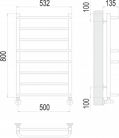 Евромикс П8 500х800 Полотенцесушитель  TERMINUS Ачинск - фото 3