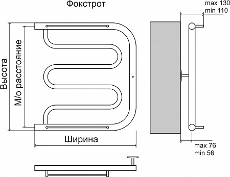 Фокстрот AISI 32х2 500х600 Полотенцесушитель  TERMINUS Ачинск - фото 3