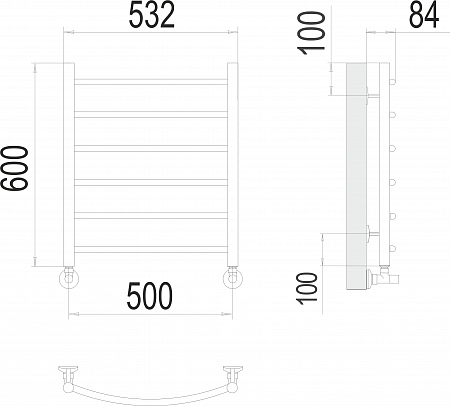 Классик П6 500х600 Полотенцесушитель  TERMINUS Ачинск - фото 3