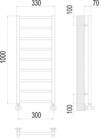 Контур П9 300х1000 Полотенцесушитель  TERMINUS Ачинск - фото 3