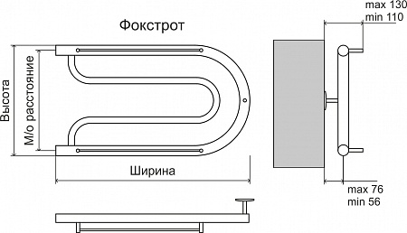 Фокстрот AISI 32х2 320х600 Полотенцесушитель  TERMINUS Ачинск - фото 3