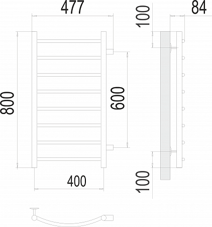 Классик П8 400х800 бп600 Полотенцесушитель  TERMINUS Ачинск - фото 3