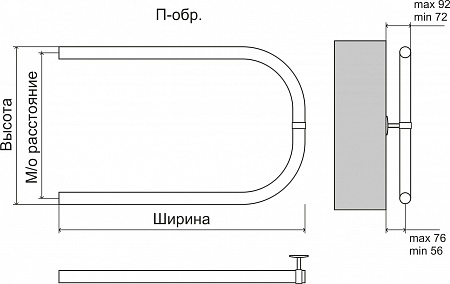 Эконом П-обр AISI 32х2 500х600 Полотенцесушитель  TERMINUS Ачинск - фото 3
