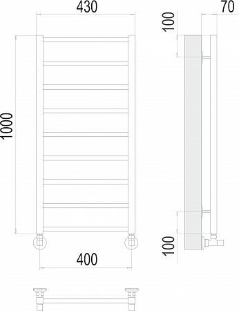 Контур П9 400х1000 Полотенцесушитель  TERMINUS Ачинск - фото 3