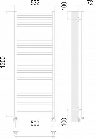 Аврора П22 500х1200 Полотенцесушитель  TERMINUS Ачинск - фото 3